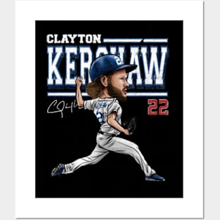 Clayton Kershaw Los Angeles D Cartoon Posters and Art